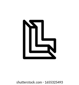 Vector de logotipo de línea negrita de monograma LL.