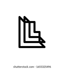 LL Monogram Bold Line Logo Vector.