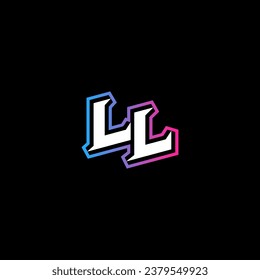 LL monogram logo design with abstract shape concept in vector