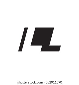 LL negative space letter logo