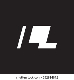 LL negative space letter logo black background
