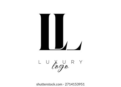 LL Serif Letter Monogram Typography Logo for Elegant Premium Branding Identity