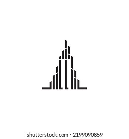 LL skyscraper initial logo concept in high quality professional design that will print well across any print media