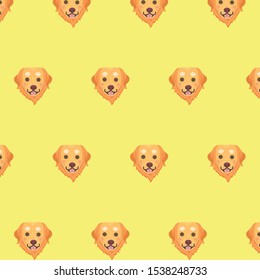 LLabrador golden retriever dog pattern on pastel background.