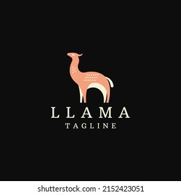 Llama or alpaca animal logo icon design template flat vector
