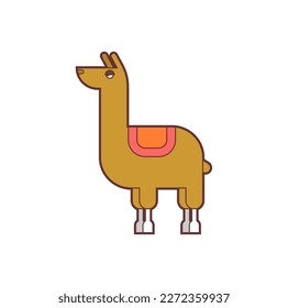 llama alpaca cartoon isolated. Vector illustration