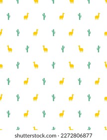llama alpaca cartoon pattern seamless. Ornament of kids fabric