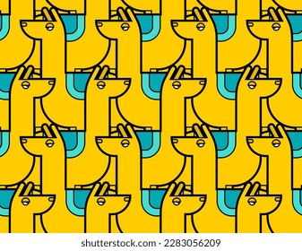 llama alpaca cartoon pattern seamless. Ornament of kids fabric