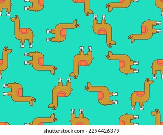 llama alpaca cartoon pattern seamless. Ornament of kids fabric