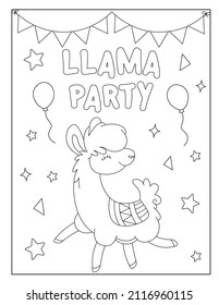 llama and Alpaca coloring pages for children