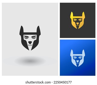 Llama or alpaca face logo, letter shape initial H monogram style for company Logo.