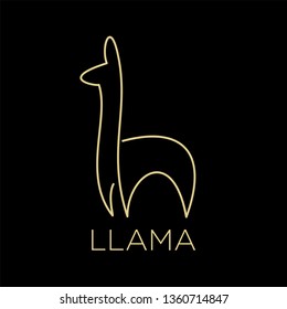 llama alpaca farm logo line style outline icon designs vector illustration art mono line