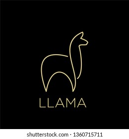 llama alpaca farm logo line style outline icon designs vector illustration art mono line