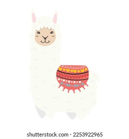 llama alpaca  fluffy doode vector cartoon