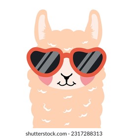 llama alpaca in glasses cartoon