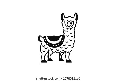  llama. Alpaca on white background.