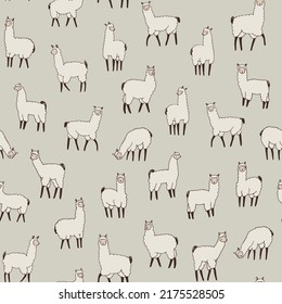 Llama alpaca seamless vector pattern