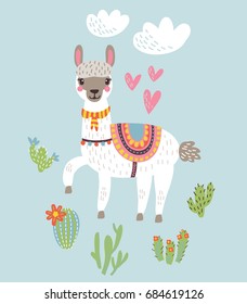 Llama Alpaca.Vector Illustration