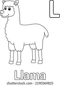 Llama Alphabet ABC Coloring Page L