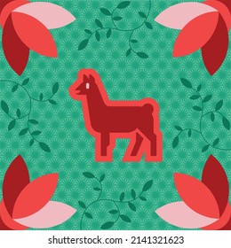 llama animal alpaca cute decoration desing background vector illustration 