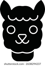 Llama animal glyph vector, icon, design