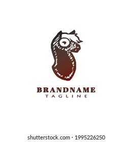 llama animal head logo icon cartoon design vector illustration