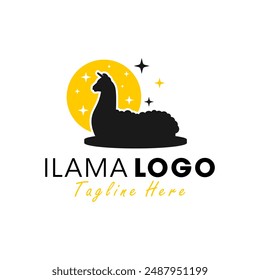 llama animal illustration logo design