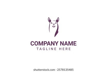 Llama Animal Logo Design Vector Illustration