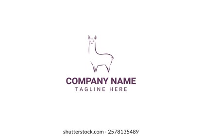 Llama Animal Logo Design Vector Illustration