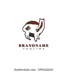 llama animal logo icon cartoon design modern vector illustration