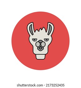 Llama animal Vector icon which is suitable for commercial work and easily modify or edit it

