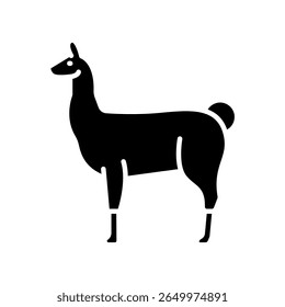 llama black flat icon for digital and print projects. South american animals. Minimal clean icons for apps and websites. Modern simple icons for UI UX and branding