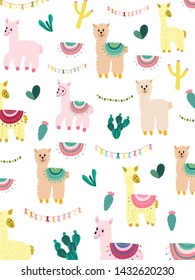 Llama and Cactus Clipart Bundle,No Drama Llamas Graphics Set.