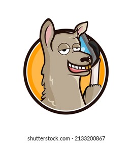 Llama with call phones make call