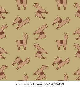 LLAMA CAMELID ANIMAL SEAMLESS PATTERN FOR KIDS WEAR AND PLAY AREA BACKGROUND VECTOR