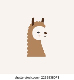 Llama cartoon alpaca. Lama animal vector isolated illustration. Cute funny . Design for card, sticker , fabric textile, t shirt. Children, kid modern trendy style