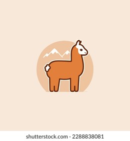Llama cartoon alpaca. Lama animal vector isolated illustration. Cute funny . Design for card, sticker , fabric textile, t shirt. Children, kid modern trendy style