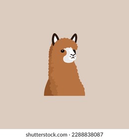 Llama cartoon alpaca. Lama animal vector isolated illustration. Cute funny . Design for card, sticker , fabric textile, t shirt. Children, kid modern trendy style