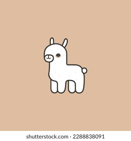 Llama cartoon alpaca. Lama animal vector isolated illustration. Cute funny . Design for card, sticker , fabric textile, t shirt. Children, kid modern trendy style