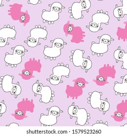 llama cartoon picture pattern with smooth contours, vector illustration, suitable for printing design.