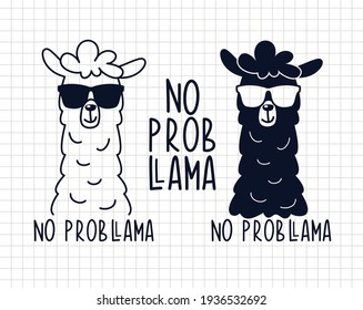 Llama clip art. Alpaca vector illustration. Cute funny animal. Silhouette vector flat illustration. Cutting file. Suitable for cutting software. Cricut, Silhouette