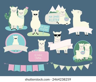 Llama Clipart png diseños para camisas, Llama drama pegatinas digitales png, Llama cita recortes, Clipart de alpaca para niños