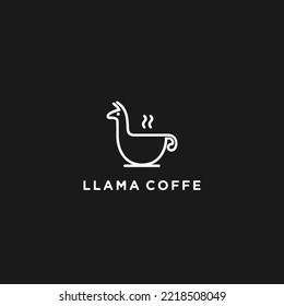  Llama Coffee Logo Design vector