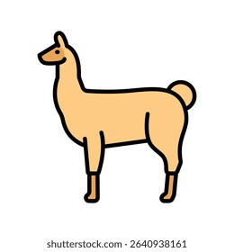 llama color flat icon for digital and print projects. South american animals. Minimal clean icons for apps and websites. Modern simple icons for UI UX and branding