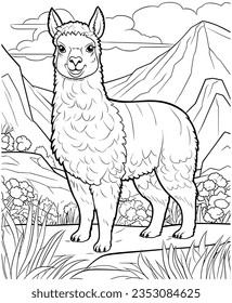 llama coloring pages for adults