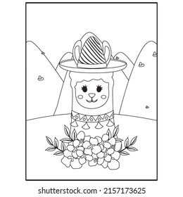 Llama coloring pages for kids
