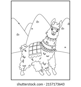 Llama coloring pages for kids