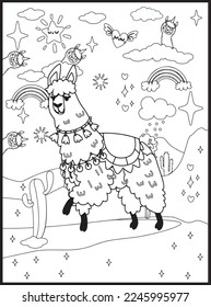 Llama Coloring Pages for Kids