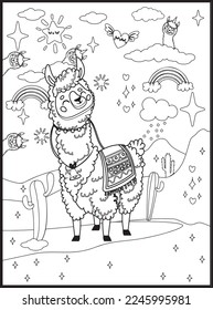 Llama Coloring Pages for Kids