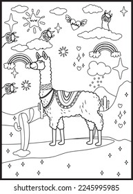 Llama Coloring Pages for Kids